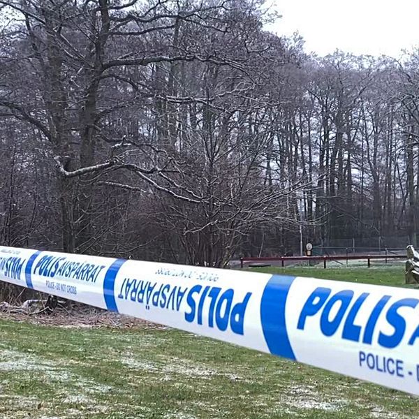 Polisen spärrade av ett område i Sloalyckan i Falkenberg i samband med händelsen.
