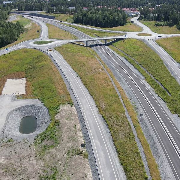 Västra länken i Umeå, drönarfoto