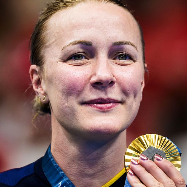 Sarah Sjöström efter sitt andra OS-guld i Paris