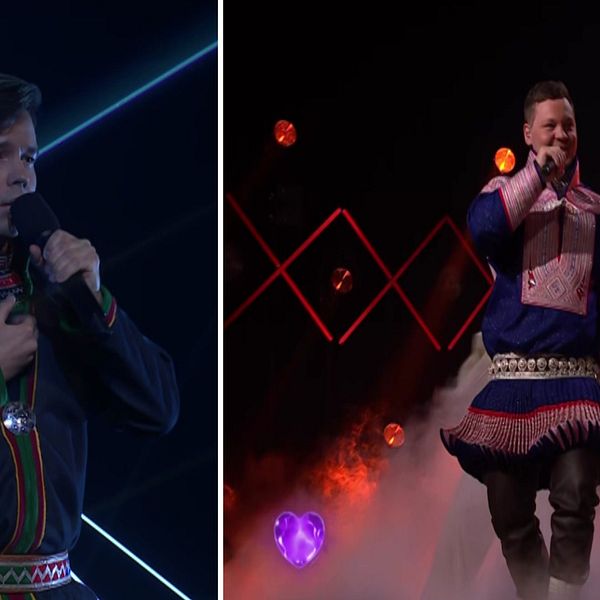 Oscaal, Piera Eira och Máijá på scenen  i Sámi Grand Prix 2025.