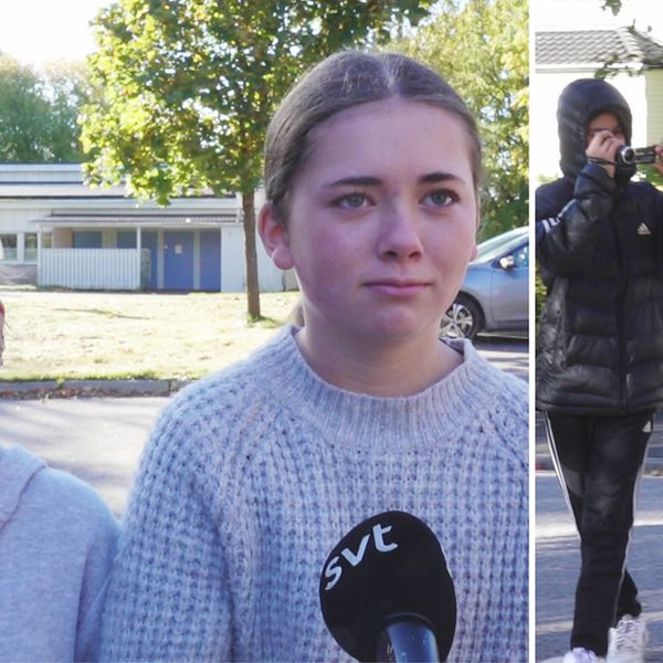 Elever på Bredgårdsskolan. Alice Mesetovic och Gry Pallman