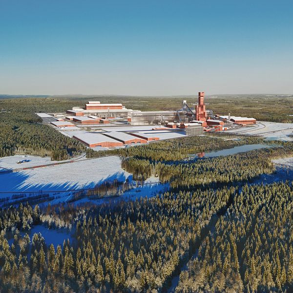 Visionsbild på stålverkets planerade verksamhet i Boden.