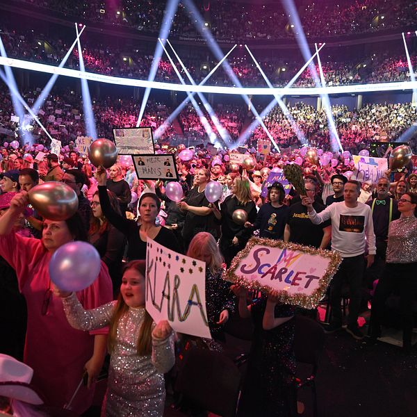 Publik under finalen i Melodifestivalen 2025.