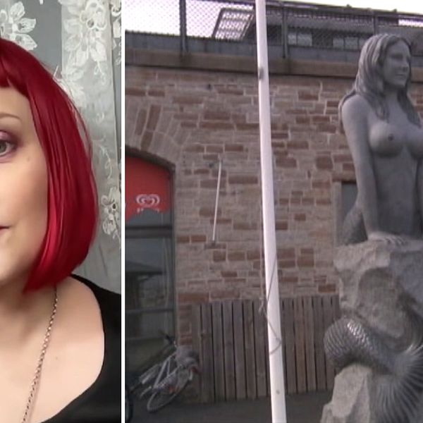 Gisela Fleischer och den omdiskuterade statyn vid Dragörs fästning utanför Köpenhamn