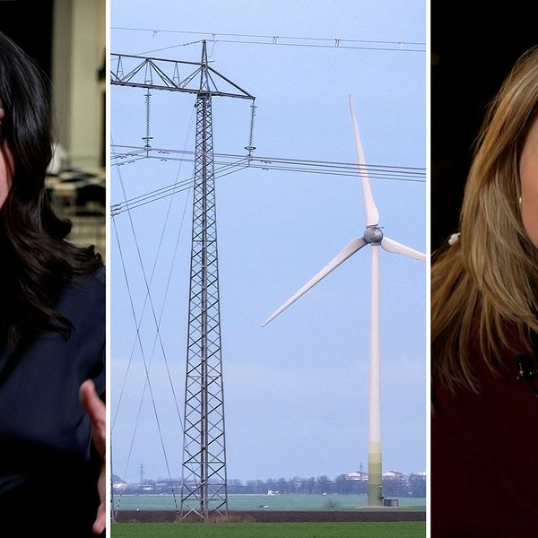 Nooshi Dadgostar (V) partiledare, och Ebba Busch (KD) partiledare, i debatt om el