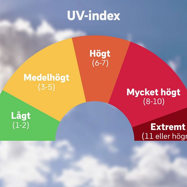 UV-index visar hur länge det är lämpligt att vara i solen