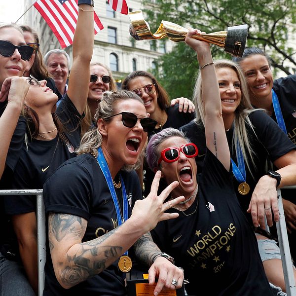 USA:s världsmästare från 2019 firades med en parad när de kom hem från Frankrike.