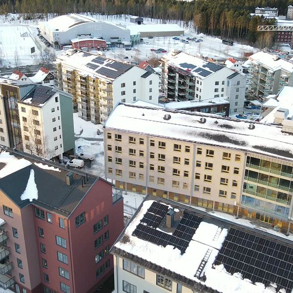 bostadshus i Umeå ovanifrån