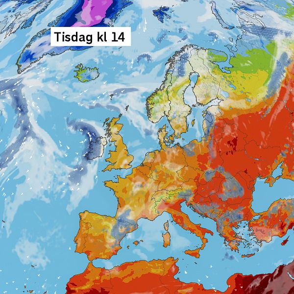 Vädret i Europa kommande dagar