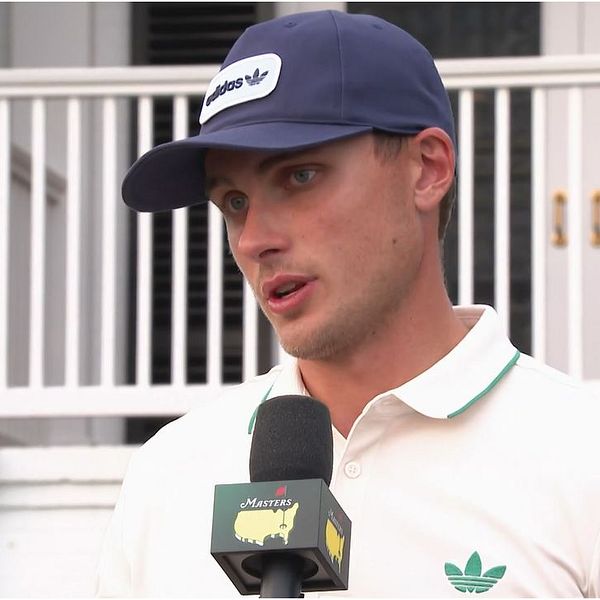Ludvig Åberg i intervju efter första dagen på Masters