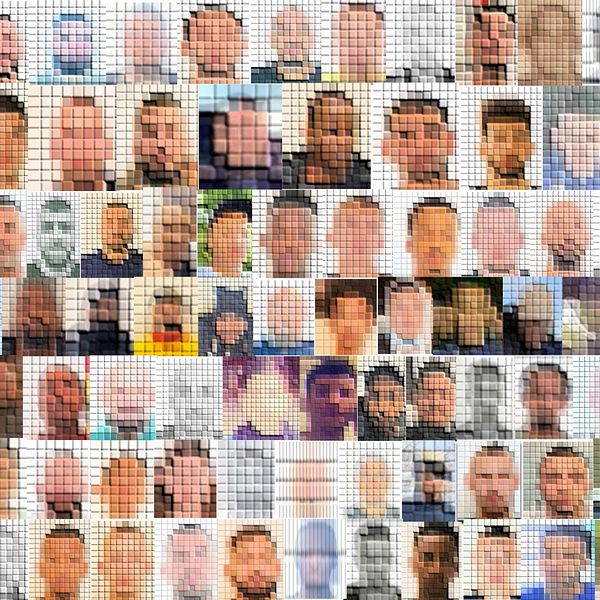 collage på anonymiserade ansikten