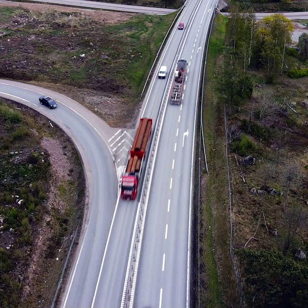 E18 mellan Köping och Västjädra, väster om Västerås.