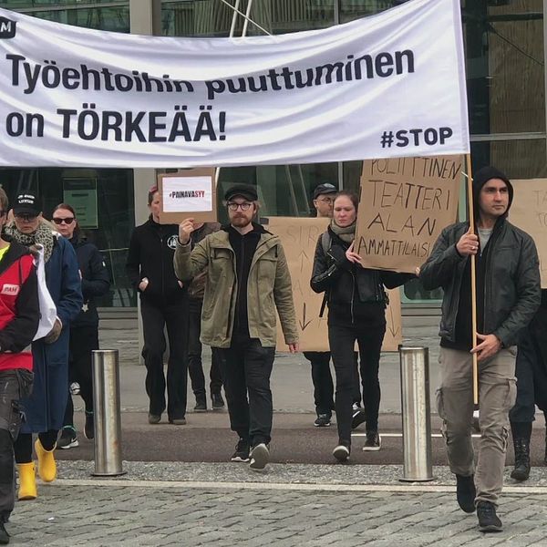 demonstration in helsingfors Finland
