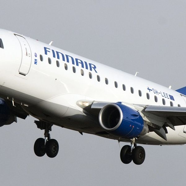 Ett Finnair-plan i luften.
