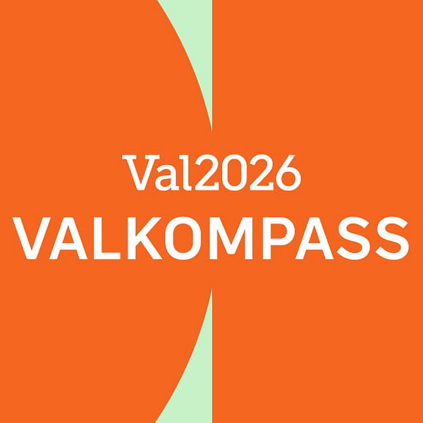 SVT:s Valkompass 2026 på orange bakgrund