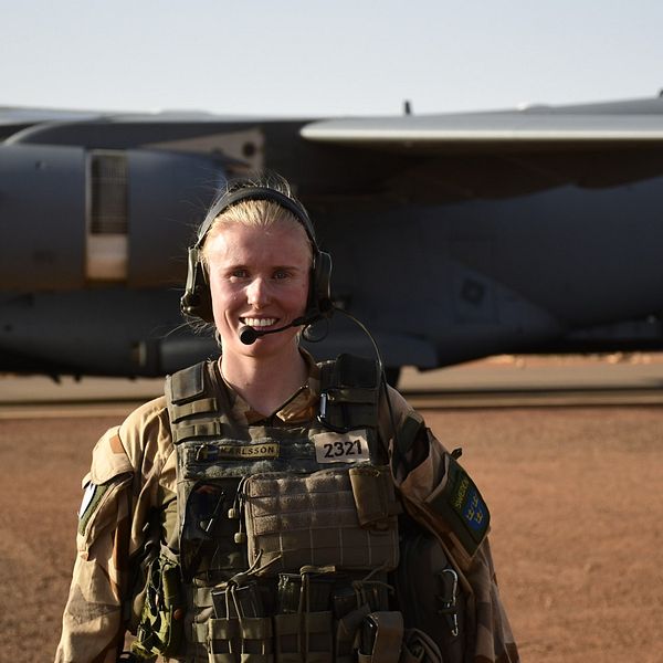 Stina Karlsson, furir i Flygvapnet, hjälpte till vid den svenska insatsen i Mali som avslutades förra året.