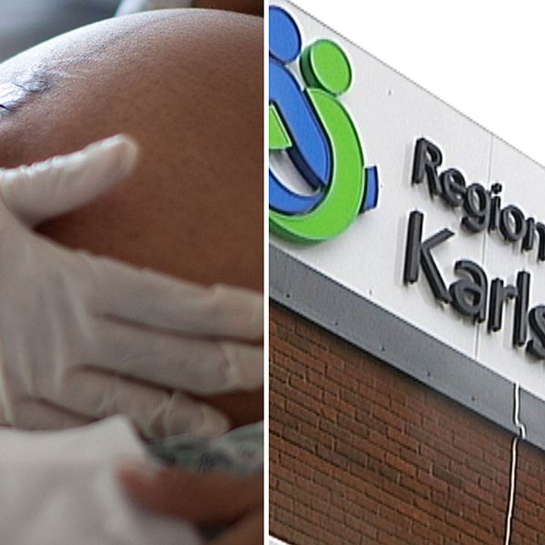 Gravid och Karlskoga lasarett i montage