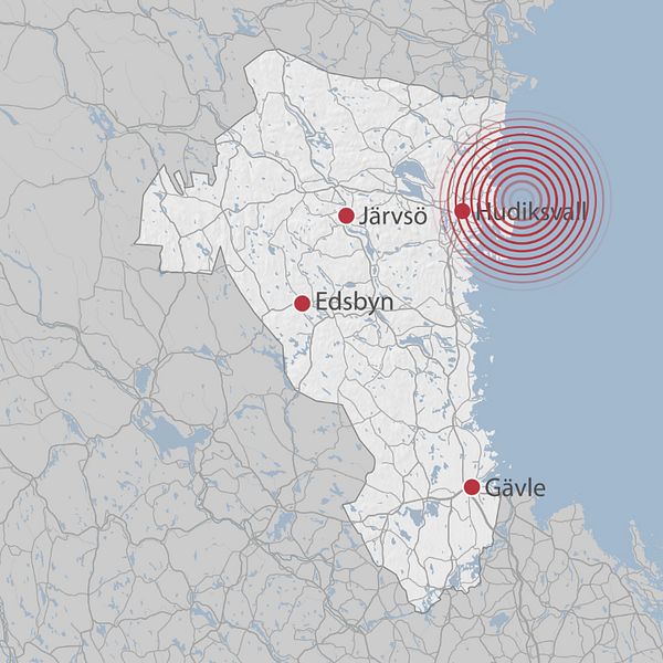 Jordbävningen kändes i Hudiksvallstrakten