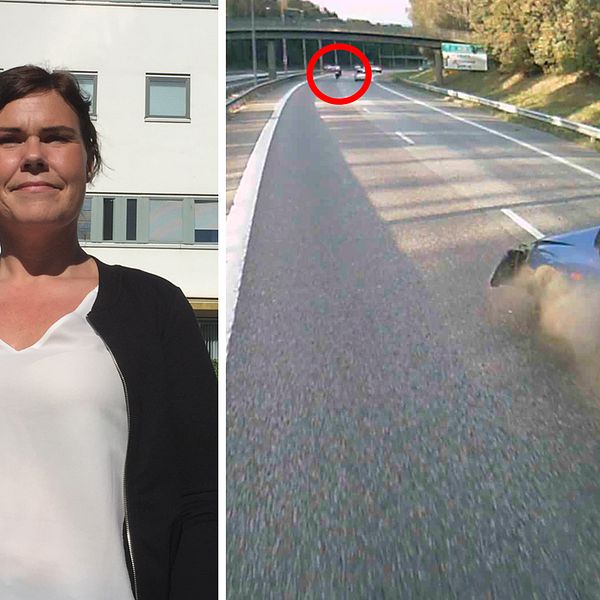 Polisens utredare Camilla Bernhoff och bild från olyckan