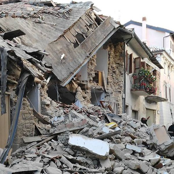 Huset Roland Ekström sov i när jordbävningen slog till i Amatrice