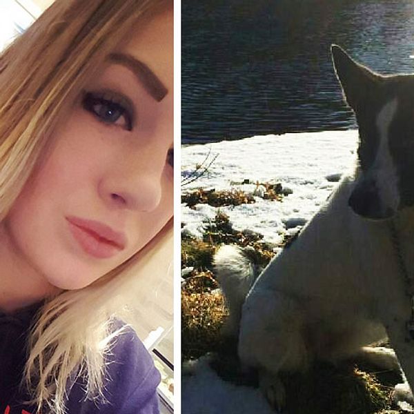 Michelle Svensson och hunden Mika