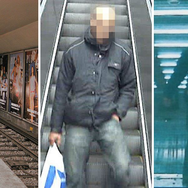 Mannen dömdes för att ha knuffat en 23-årig man framför spåret på T-centralen i Stockholm.