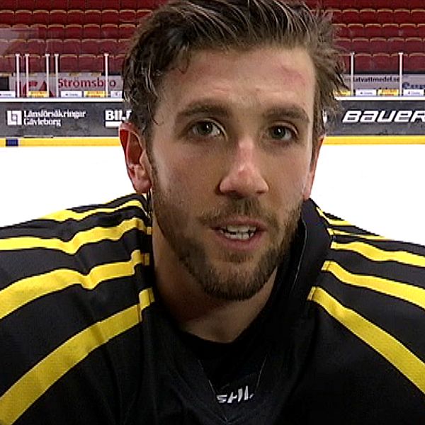 En bild på Ryan Gunderson i hockeylaget Brynäs.
