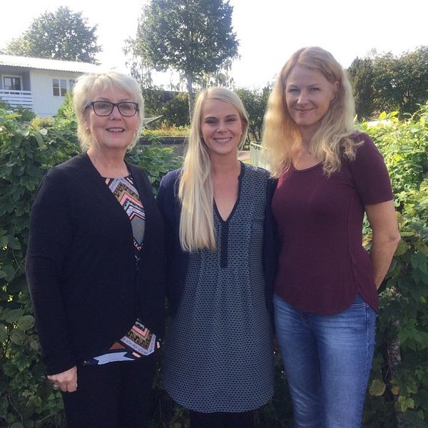 Från vänster: Birgitta Karlsson, Jenny Nyåker och Eva
Dronsfield. Lorelei Munter saknas på bilden.