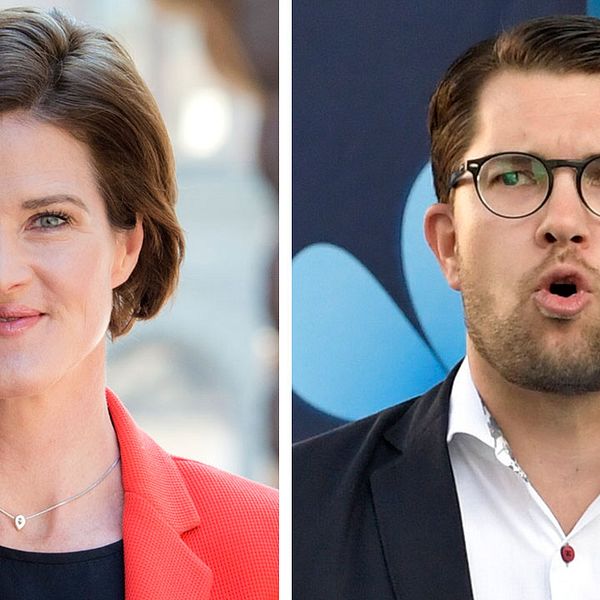 Moderaternas Anna Kinberg-Batra och Sverigedemokraternas partiledare Jimmie Åkesson.