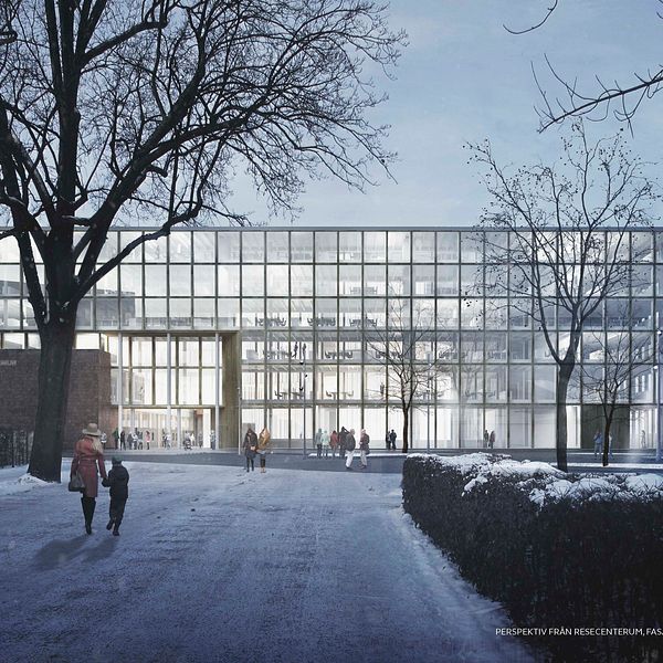 Vinnande förslaget ”Fröja Ånyo” i arkitekttävlingen för nya stadshuset i Uppsala.