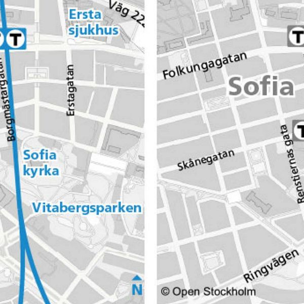 Karta över nya uppgång till Sofia tunnelbanestation