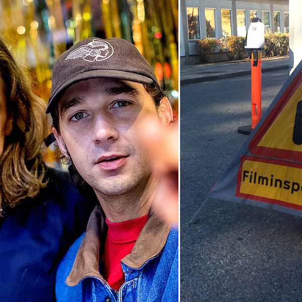 Sverrir Gudnarson som Björn Borg och Shia LaBeouf som John McEnroe och avspärrning.