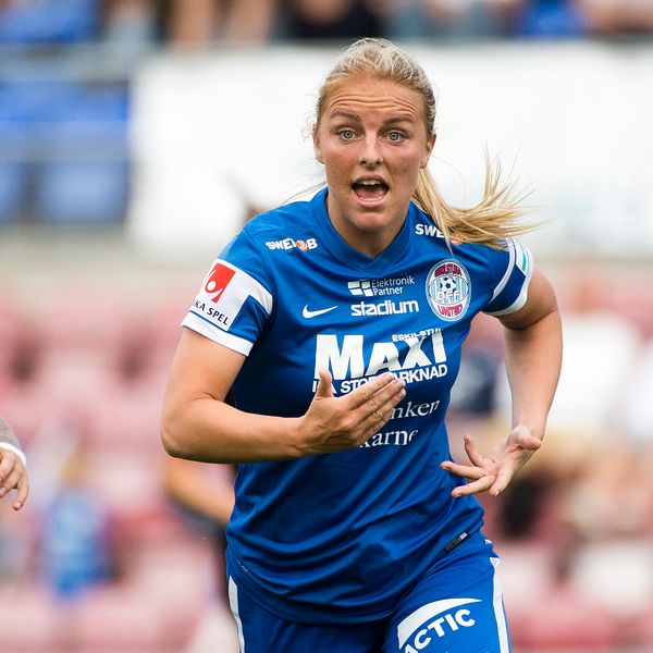 Mimmi Larsson matchhjälte när Eskilstuna tog historisk seger i Champions League.