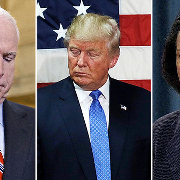 John McCaine, Donald Trump och Condolezza Rice.