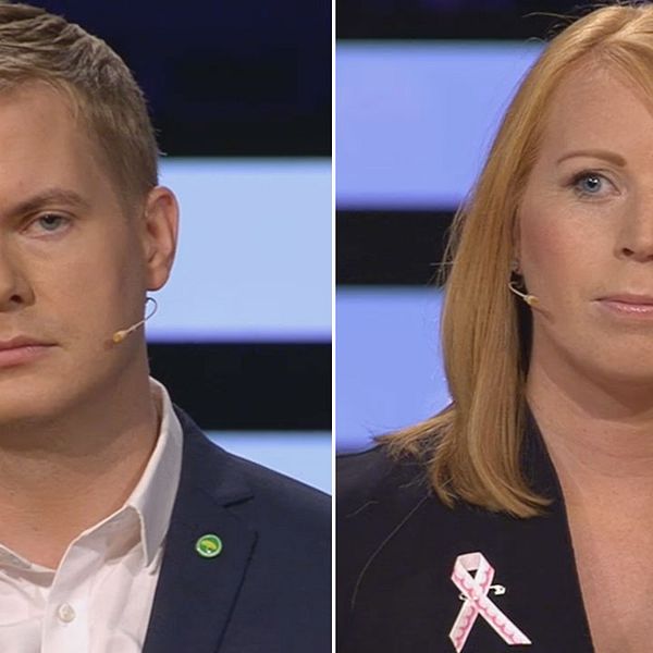 Gustav Fridolin och Annie Lööf.