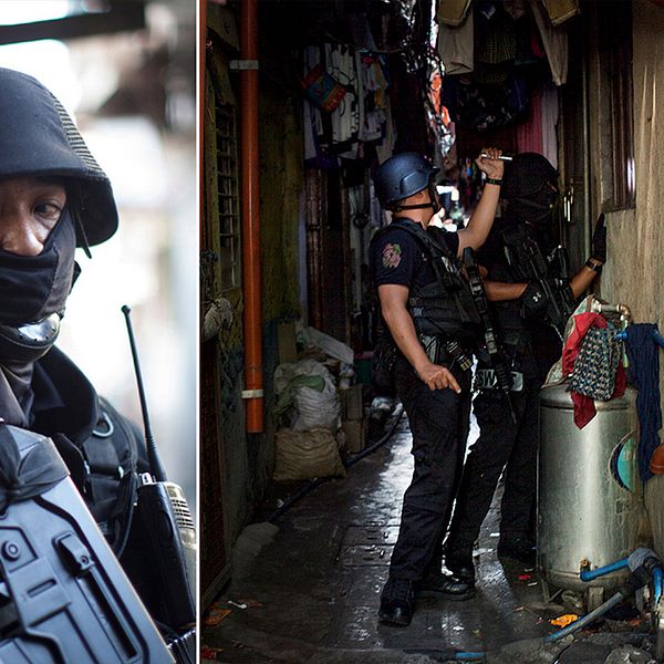 SVT:s Asienkorrespondent Susan Ritzén och Korrespondentfotograf Nicolai Zellmani har i flera dygn följt president Dutertes drogkrig i Filippinerna. På 100 dagar har 3625 människor dödats, nära hälften har skjutits av polisen vid polisoperationer.