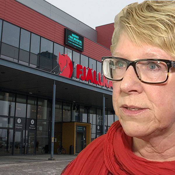 Montage Ewa Lindstrand (S) kommunalråd Timrå och Fjällräven arena