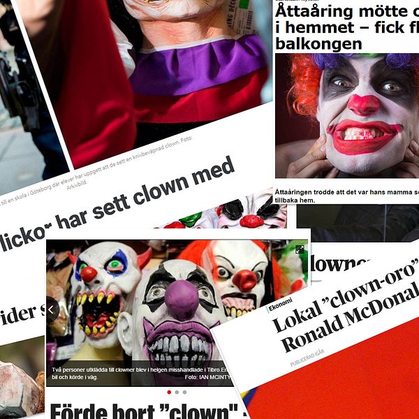 Artiklar i svensk press om clowner