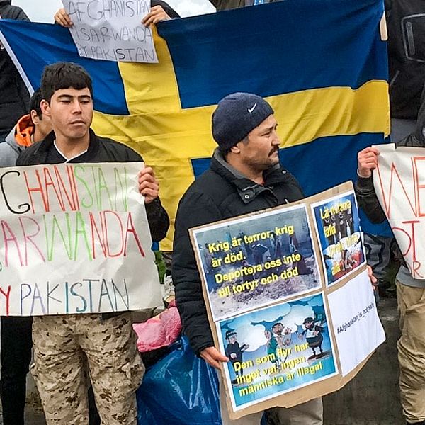 manifestation i Borlänge mot återtagandeavtal med Afghanista