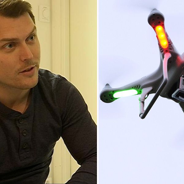Fotografen Max Ganholt på Filmfabriken i Växjö och en Drönare med kamera