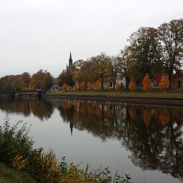 Lidköping i Västergötland en gråmulen höstdag den 18 oktober. Foto Agneta Walldov.