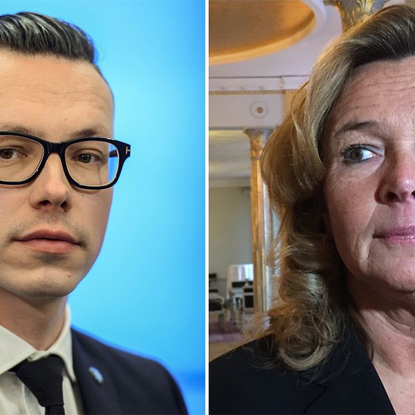 SD:s kommunikationschef Joakim Wallerstein och Grand Hôtels vd Pia Djupmark.