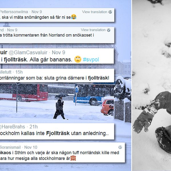 Snösmockorna har haglat i sociala medier när Stockholm och Norrland brakade samman i en hätsk twitterduell.