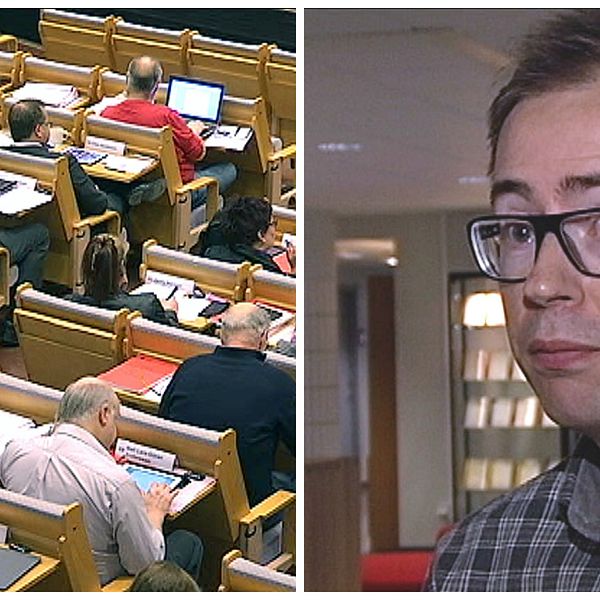 Landstingsfullmäktige i Dalarna och kommunforskaren David Karlsson.