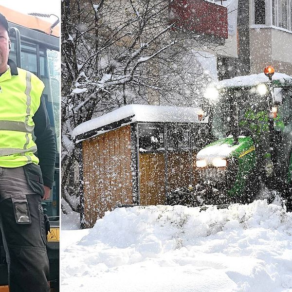 Dick Gräsman är snöröjare i Täby.