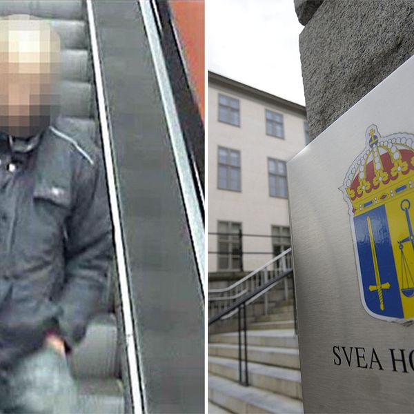 35-åringe tunnelbaneknuffaren och en bild på Svea Hovrätt.