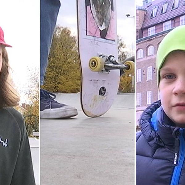 Daniel Curacica, till vänster, och Oskar Eriksson, till höger. Båda önskar att det finns en skejtpark i Eskilstuna.