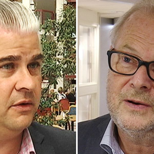 Fredrik Larsson (M) och Tomas Riste (S) har olika syn på dagens besked.