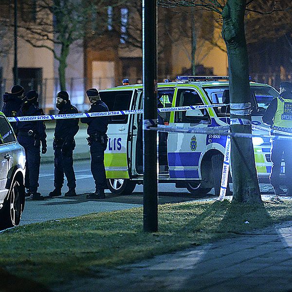 Polispådrag efter dödsskjutning i Malmö den 29 februari 2016.