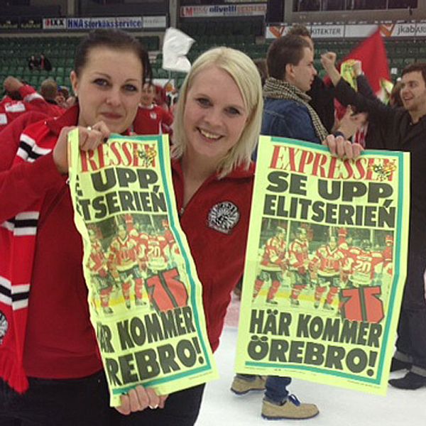 Supporterklubbens vice ordförande Mathilda Andersson till höger